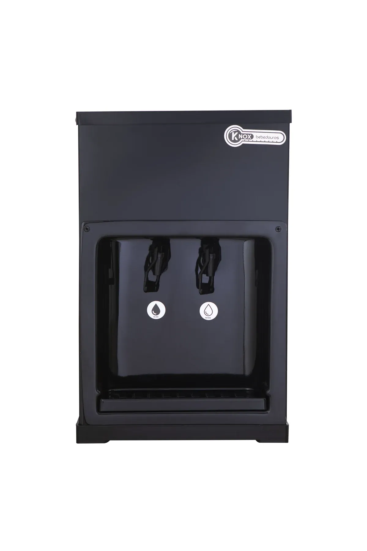 Vista frontal do Bebedouro Knox KX01 Black com duas saídas de água